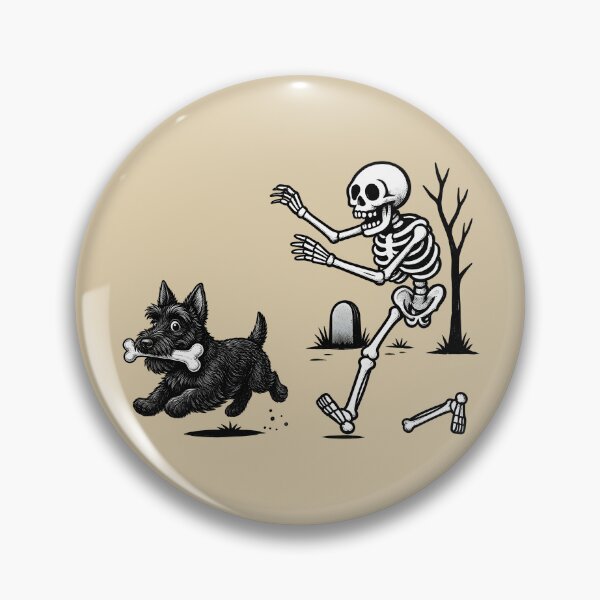 Item preview, Funny Skeleton Chasing Dog Shirt, Halloween Scottie Dog Graphic Tee, Bone Thief Puppy Vintage Spooky Gift, Comfort Colors designed and sold by Phirivey.