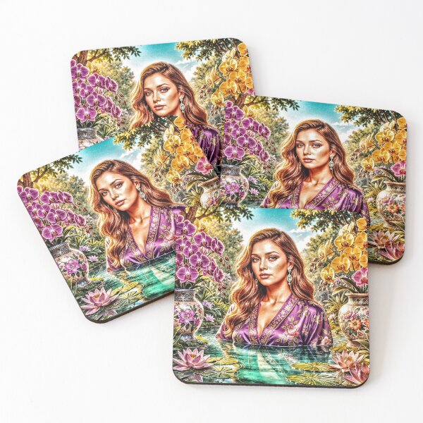 Item preview, Woman in purple floral robe designed and sold by The Empire Of Digital Art..