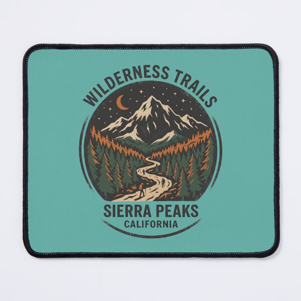 Item preview, Wilderness Trails Sierra Peaks California Hiking Vintage Emblem designed and sold by MyHappyArtShop.
