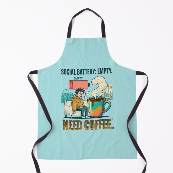 Item preview, Social Battery Empty Need Coffee Funny Introvert. designed and sold by CoffeeAndChao.