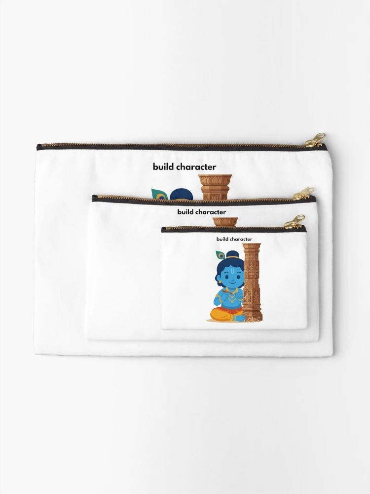 Thumbnail 2 of 4, Zipper Pouch, build character | Developer Sticker | Programming Tech Humor designed and sold by BhaktiByte.