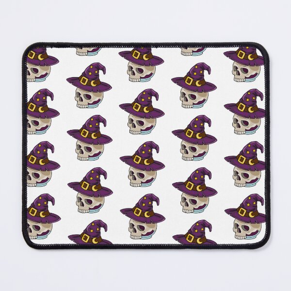 Item preview, Spooky Skull Wearing Witch Hat Halloween Illustration designed and sold by Elatedowl.