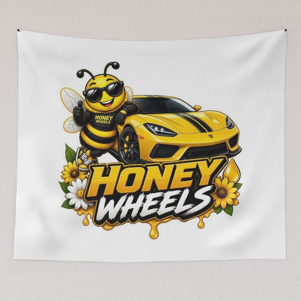 Item preview, Honey Wheels Kawaii Racing Sticker PNG | Cute Bee Mascot Sports Car Graphic | Original Colorful Streetwear Vinyl Decal designed and sold by Stylestickers55.