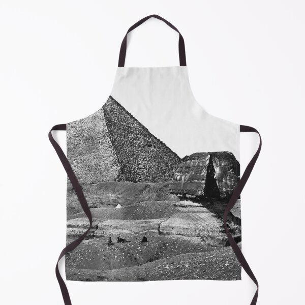Item preview, 1858 The Great Pyramid and Great Sphinx, Egypt landscape fine art black and white vintage photograph by Francis Frith designed and sold by Astrid Arkhangelsky.