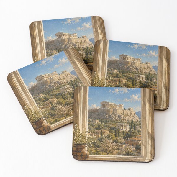 Item preview, Window to Classical Athens | Parthenon Oil Painting | Ancient Greece Wall Art designed and sold by Ada’s Mystic Atelier .