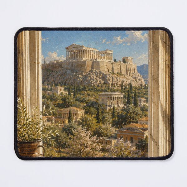 Item preview, Window to Classical Athens | Parthenon Oil Painting | Ancient Greece Wall Art designed and sold by Ada’s Mystic Atelier .