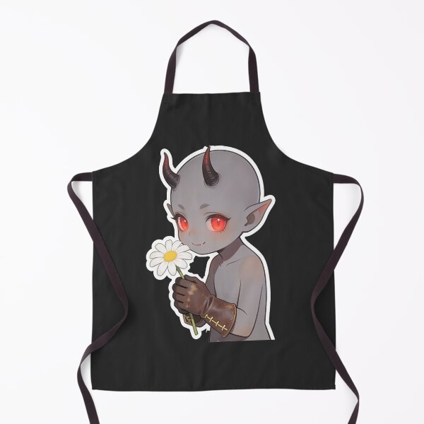 Item preview, Cute Baby Demon Holding Daisy – Gothic Kawaii Fantasy Art designed and sold by OksArtStudio.