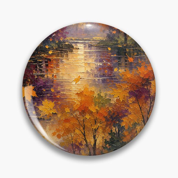 Item preview, Impressionist Oil Painting Autumn Leaf Pattern designed and sold by Thai Vibe Studio.