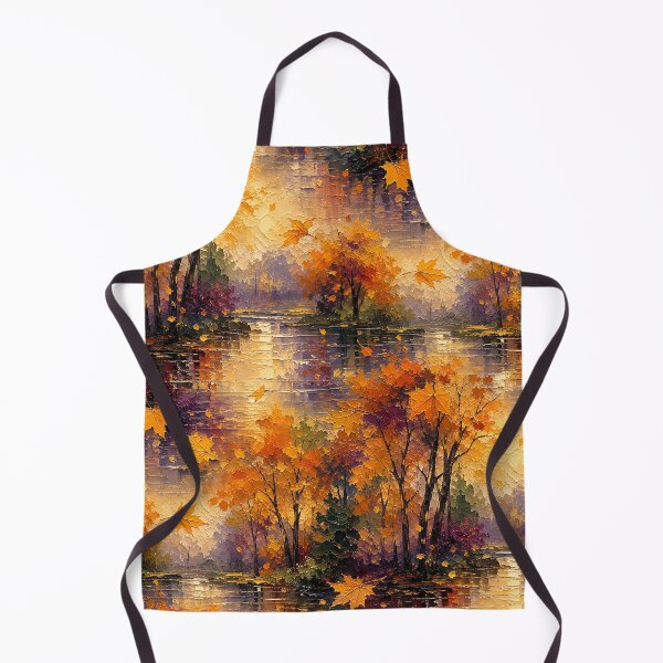 Item preview, Impressionist Oil Painting Autumn Leaf Pattern designed and sold by Thai Vibe Studio.