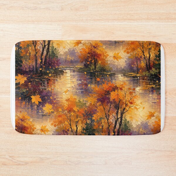 Item preview, Impressionist Oil Painting Autumn Leaf Pattern designed and sold by Thai Vibe Studio.