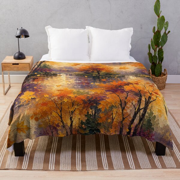 Item preview, Impressionist Oil Painting Autumn Leaf Pattern designed and sold by Thai Vibe Studio.