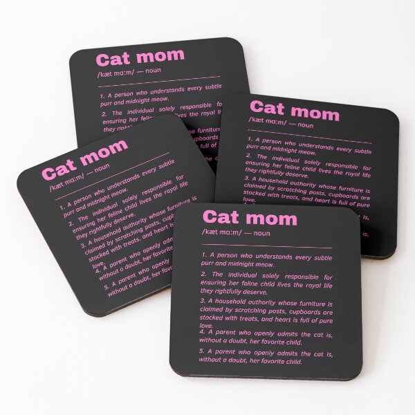 Item preview, Cat mom Dictionary Definition Quote \\ black and pink designed and sold by Laysa Kaline.