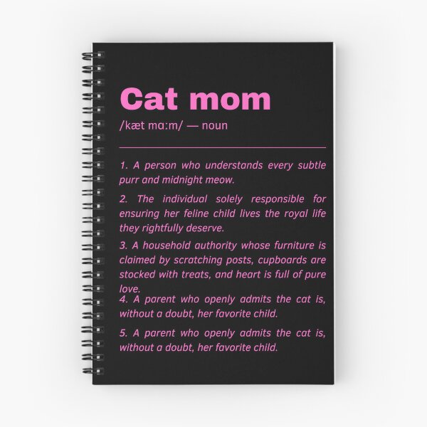 Item preview, Cat mom Dictionary Definition Quote \\ black and pink designed and sold by Laysa Kaline.