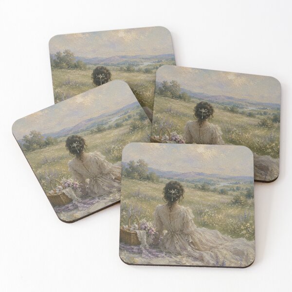 Item preview, Vintage Cottagecore Picnic in a Wildflower Meadow designed and sold by INKandSOULbyLUNA.
