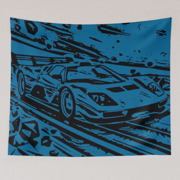 Item preview, Black and White Supercar Monochrome Race Track Art designed and sold by Nexus Space.