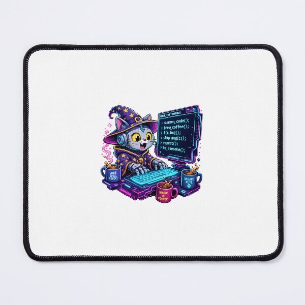 Item preview, Vibe Coding Cyber Wizard Cat Sticker and T-Shirt | Cursor AI Coder Gift designed and sold by PixelForge Studio2.