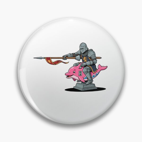 Item preview, Medieval Knight Riding Pink Dolphin Kiddie Ride designed and sold by Rare By Hero.