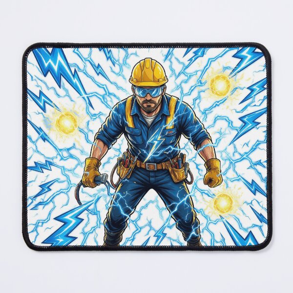 Item preview, Electrician surrounded by lightning bolts designed and sold by DVerse Studio.