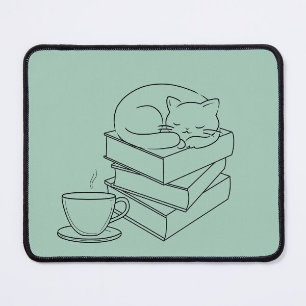 Item preview, Cozy Reading Cat - Cozy cat on a stack of books line art designed and sold by CreationSpace3005.