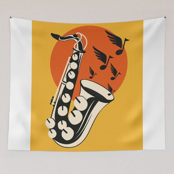 Item preview, Retro Jazz Saxophone Illustration | Vintage Music Art | Musical Instrument Graphic | Mid-Century Modern Design designed and sold by Studio pod Burom.