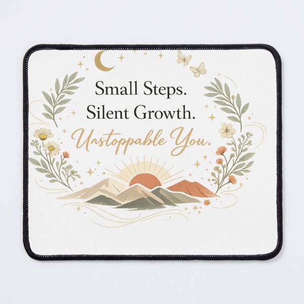 Item preview, Small Steps Silent Growth Unstoppable You | Minimalist Boho Motivational Quote | Aesthetic Typography Design designed and sold by Trendykunnu.