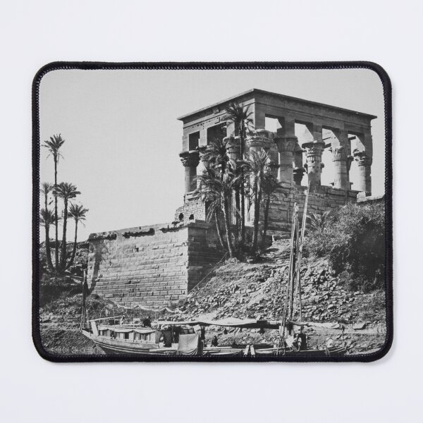 Item preview, Vintage 1858 Nile River, The Hypaethral Temple, Philae Egypt black and white fine art photograph by Francis Frith designed and sold by Astrid Arkhangelsky.