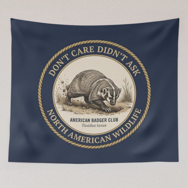 Item preview, Don't Care Didn't Ask Badger Humor Badge designed and sold by CalmCapy Co.