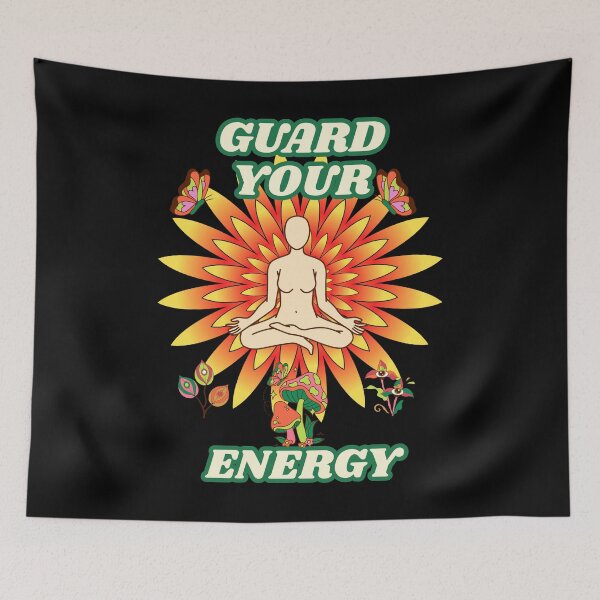 Item preview, Guard Your Energy Sunflower Meditation Motif designed and sold by W&RParadise.