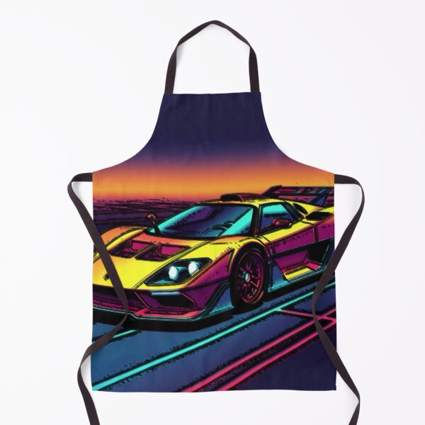 Item preview, Retro Synthwave Supercar Sunset | Neon Vaporwave Sports Car | Outrun Aesthetic | Futuristic Car Wall Art designed and sold by Nexus Space.