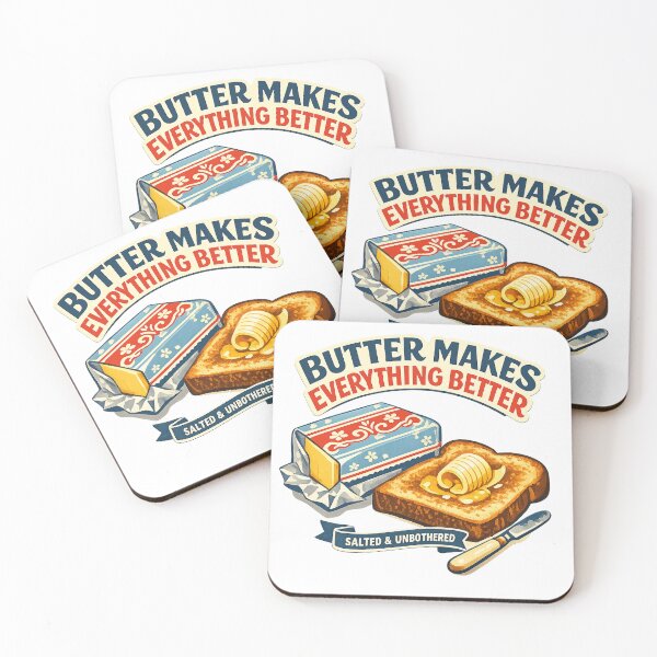 Item preview, Butter Makes Everything Better Retro Food Art designed and sold by Doodle Souq.