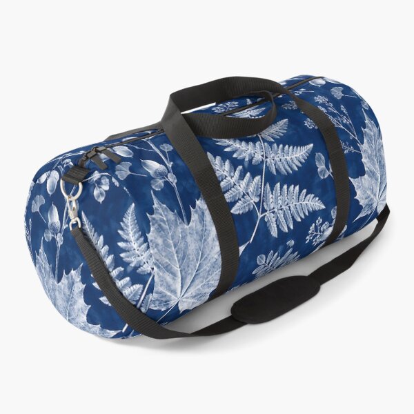 Item preview, Vintage Cyanotype Autumn Botanical Leaf Pattern designed and sold by Thai Vibe Studio.