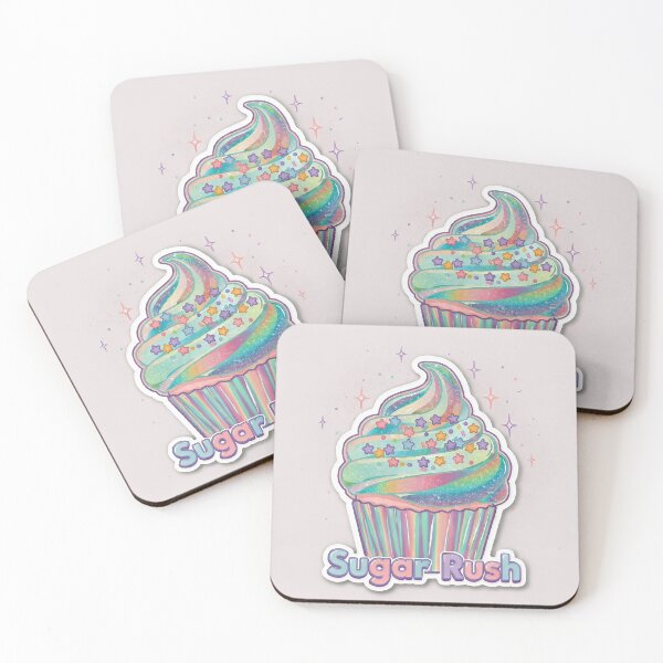 Item preview, Kawaii Cupcake Sugar Rush Pastel Glitter designed and sold by C-Plus-Home.