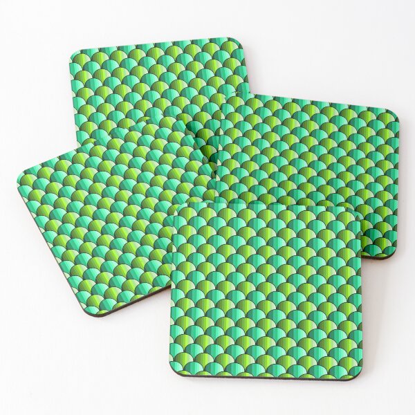 Item preview, Modern Green Art Deco Scallop Seamless Pattern designed and sold by Aries Creation Store.
