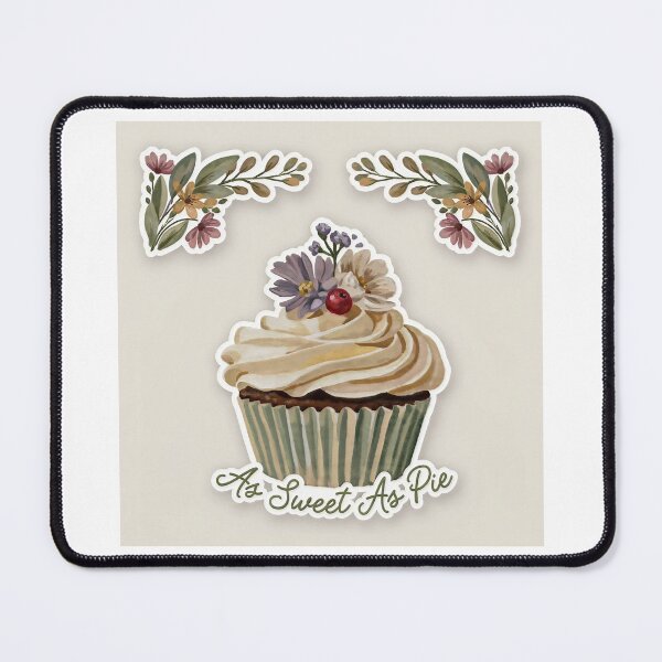 Item preview, Cottagecore Strawberry Cupcake Watercolor Florals designed and sold by C-Plus-Home.