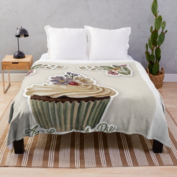 Item preview, Cottagecore Strawberry Cupcake Watercolor Florals designed and sold by C-Plus-Home.