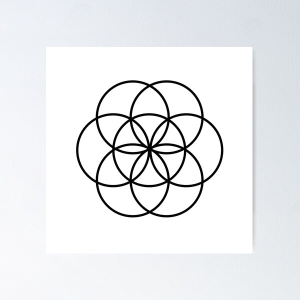 Item preview, Seed of Life in Black and White designed and sold by GemsAnatomy.