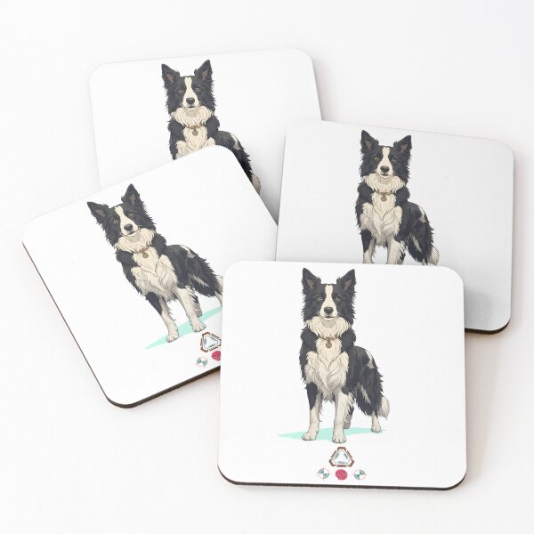 Item preview, Elegant Border Collie Dog Portrait | Smart Black and White Herding Dog Art designed and sold by Whimsy Trail Co.