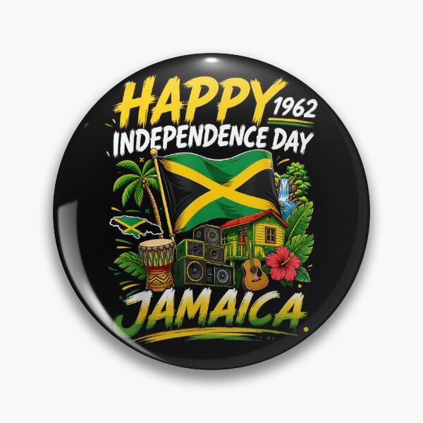 Item preview, Happy Jamaica Independence Day 1962 Reggae Culture Flag Graphic Design designed and sold by RuperDelois.