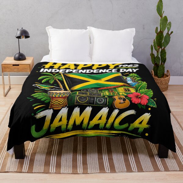 Item preview, Happy Jamaica Independence Day 1962 Reggae Culture Flag Graphic Design designed and sold by RuperDelois.