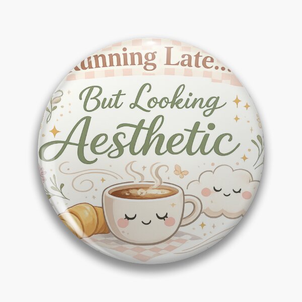 Item preview, Running Late But Looking Aesthetic | Funny Coquette Quote | Cute Coffee Minimalist Sticker Design designed and sold by Trendykunnu.