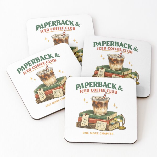 Item preview, Paperback and Iced Coffee Book Club Art designed and sold by Doodle Souq.