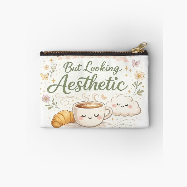 Item preview, Running Late But Looking Aesthetic | Funny Coquette Quote | Cute Coffee Minimalist Sticker Design designed and sold by Trendykunnu.