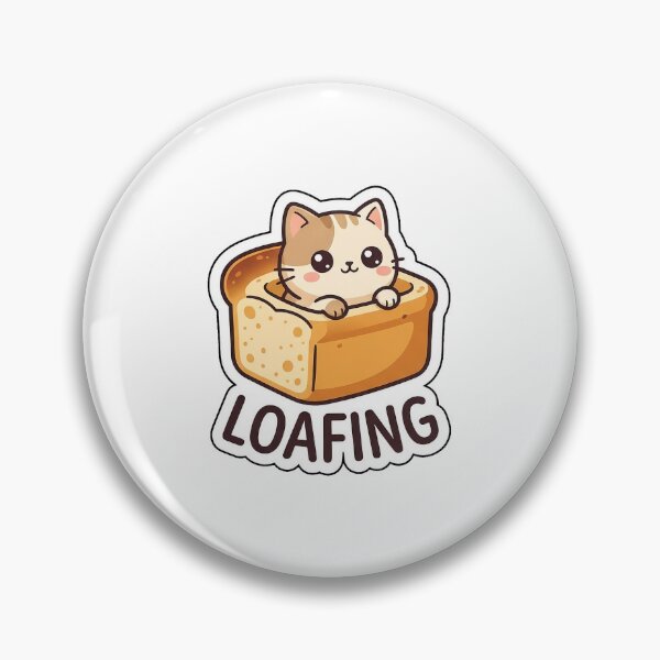 Item preview, Just Loafing Around Today - Cute Cat in Bread Sticker with LOAFING Text designed and sold by SimpleP.