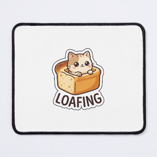 Item preview, Just Loafing Around Today - Cute Cat in Bread Sticker with LOAFING Text designed and sold by SimpleP.