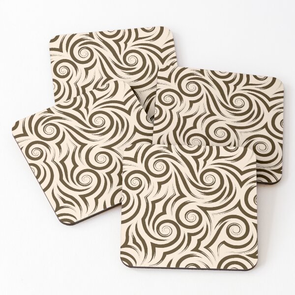 Item preview, Brown Tribal Swirl Seamless Pattern designed and sold by ​Jyoti Digital Artist.
