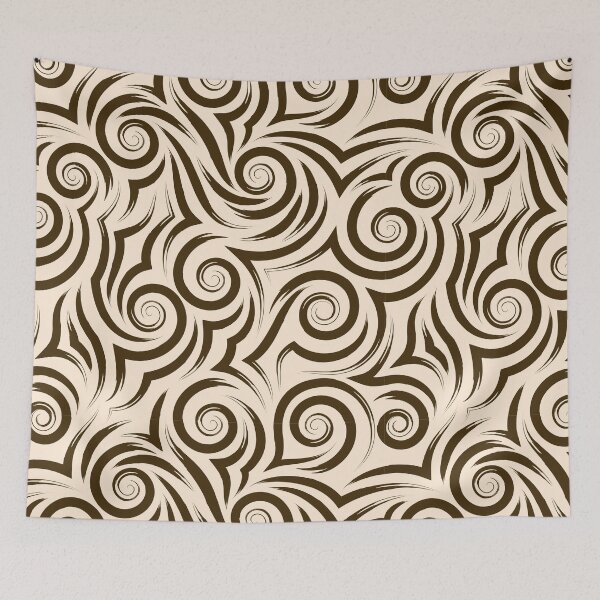 Item preview, Brown Tribal Swirl Seamless Pattern designed and sold by ​Jyoti Digital Artist.