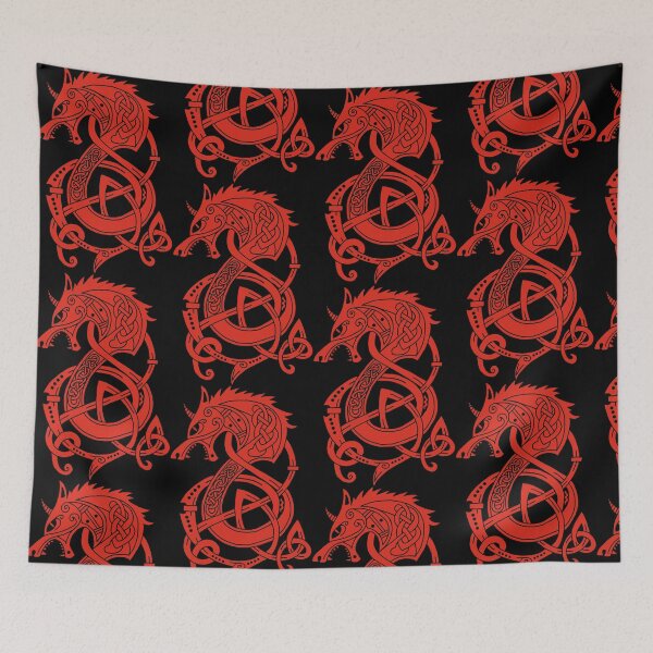 Item preview, Viking dragon-wolf (red) designed and sold by Lagueny.