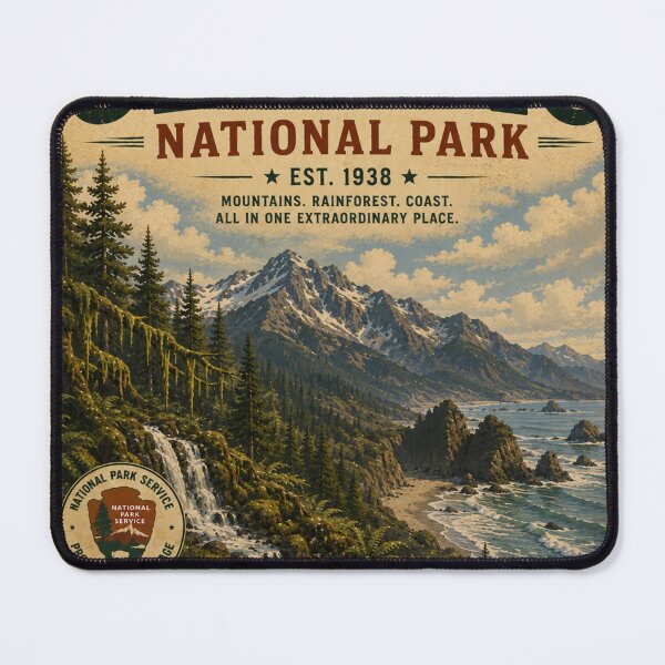 Item preview, Olympic National Park Vintage Travel Poster designed and sold by SlanPOD.