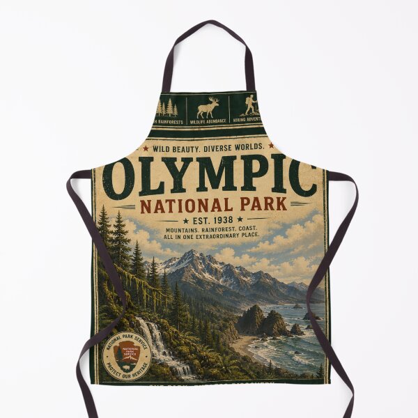 Item preview, Olympic National Park Vintage Travel Poster designed and sold by SlanPOD.