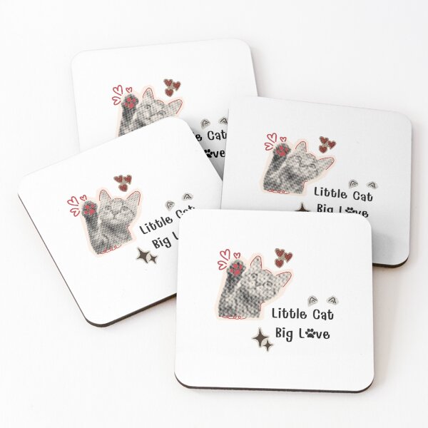 Item preview, Cute Halftone Cat with Hearts - "Little Cat Big Love" designed and sold by KANAH FORYED.
